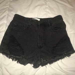 Garage Black-Wash Jean Shorts